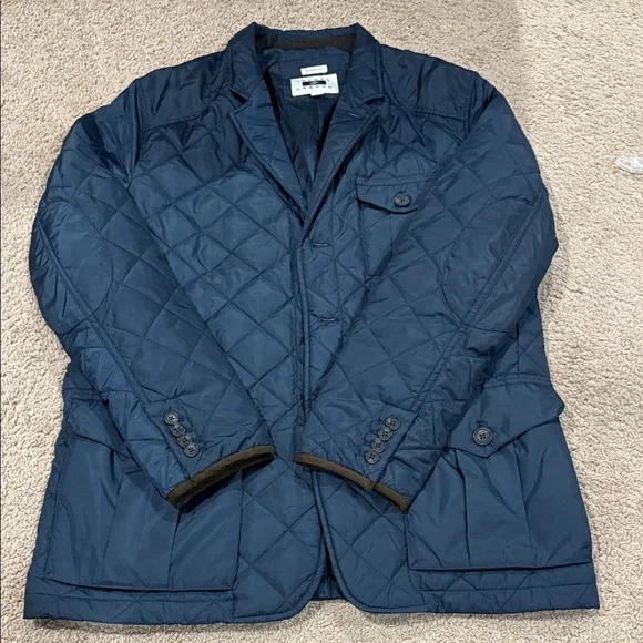 Joseph Abboud Quilted Dark Blue Jacket - Picture 1 of 8